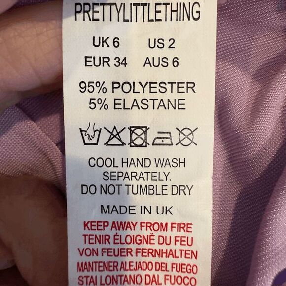 NWT Pretty Little Thing Lavender Strapless Maxi Ruched Sides Bodycon Size 2 - Picture 5 of 8